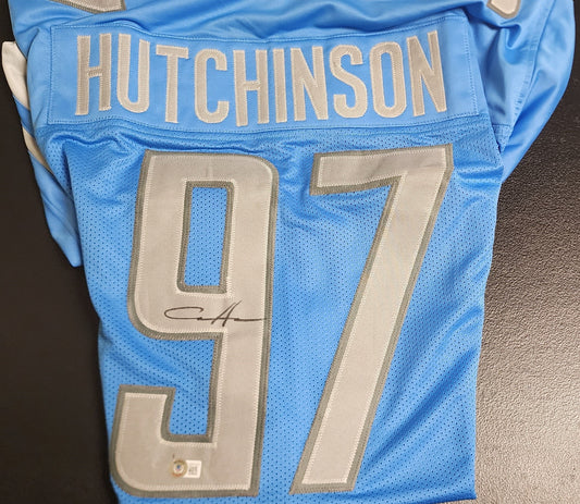 Signed Aidan Hutchinson Jersey (Beckett authenticated)